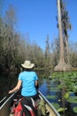 Woman Paddling a Canoe - Okefenokee Swamp Royalty Free Stock Photo