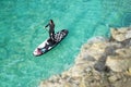 Woman Paddling on SUP board Royalty Free Stock Photo