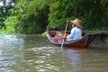 Woman paddling in Thailand Royalty Free Stock Photo