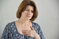 Woman with pain in chest, angina