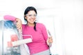Woman painter rooms Royalty Free Stock Photo