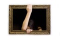 Woman in a painting frame Royalty Free Stock Photo