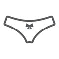 Woman panties line icon, valentine and holiday, female underwear sign, vector graphics, a linear pattern on a white