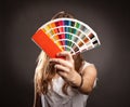 Woman with pantone Royalty Free Stock Photo