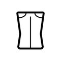 Woman pants vector icon. Black and white woman clothes illustration. Outline linear clothing icon.