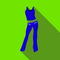 Woman pantsuit icon, flat style Royalty Free Stock Photo