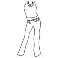 Woman pantsuit icon, outline style