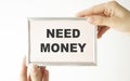 Need money poster, debt and loan concept Royalty Free Stock Photo