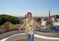 A woman in the park of Guell. Barcelona