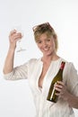 Woman party goer drinking Royalty Free Stock Photo