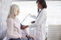 Woman Patient Having Blood Pressure Taken By Female Doctor In Office Royalty Free Stock Photo