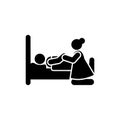 Woman patient sorrow widow icon. Element of pictogram death illustration