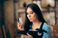 Woman Paying with Credit Card by Paying POS Terminal Royalty Free Stock Photo