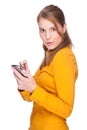 Woman with PDA Royalty Free Stock Photo