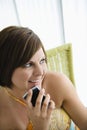 Woman with PDA. Royalty Free Stock Photo