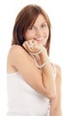 Woman with pearl necklace Royalty Free Stock Photo