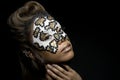 Woman with pearly mask Royalty Free Stock Photo