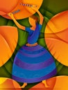 Woman performing Garba folk dance of Gujarat, India Royalty Free Stock Photo