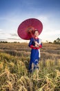 Woman performing typical Thai dance Royalty Free Stock Photo