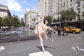 A woman performs a ballet in New York City