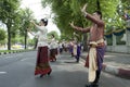 Woman performs a Thai traditional dance Royalty Free Stock Photo