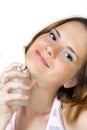 Woman and perfume Royalty Free Stock Photo