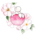 Woman perfume. Spring romantic illustration