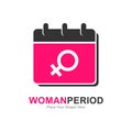 Woman period logo icon vector