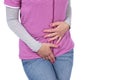 Woman with period and stomach pains