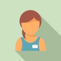 Woman personal trainer icon, flat style