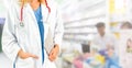 Woman pharmacist working at pharmacy Royalty Free Stock Photo