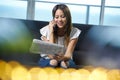 Woman Phone Calling For Job Announcement On Newspaper Royalty Free Stock Photo