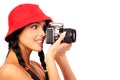 WOMAN PHOTOGRAPHER Royalty Free Stock Photo