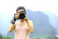 Woman photographer outdoor