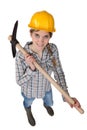 Woman with a pickaxe Royalty Free Stock Photo