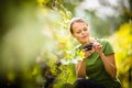 Woman picking grape Royalty Free Stock Photo