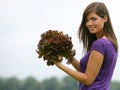 Woman picking a red salad