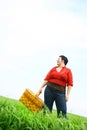 Woman with picnic basket Royalty Free Stock Photo