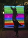 Woman at the Picto Sender Machine at the Georgetown Glow Exhibit in January