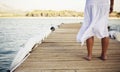 Woman on pier