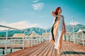 Woman on the pier. Royalty Free Stock Photo