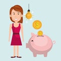woman piggy coin idea