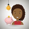 woman piggy coin idea