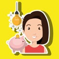 woman piggy coin idea