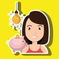 woman piggy coin idea