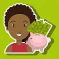 woman piggy coin idea