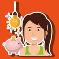 woman piggy coin idea