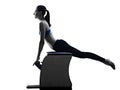 Woman pilates chair exercises fitness isolated Royalty Free Stock Photo