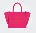 Woman pink bag on white background