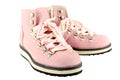 Woman pink hiking boots Royalty Free Stock Photo